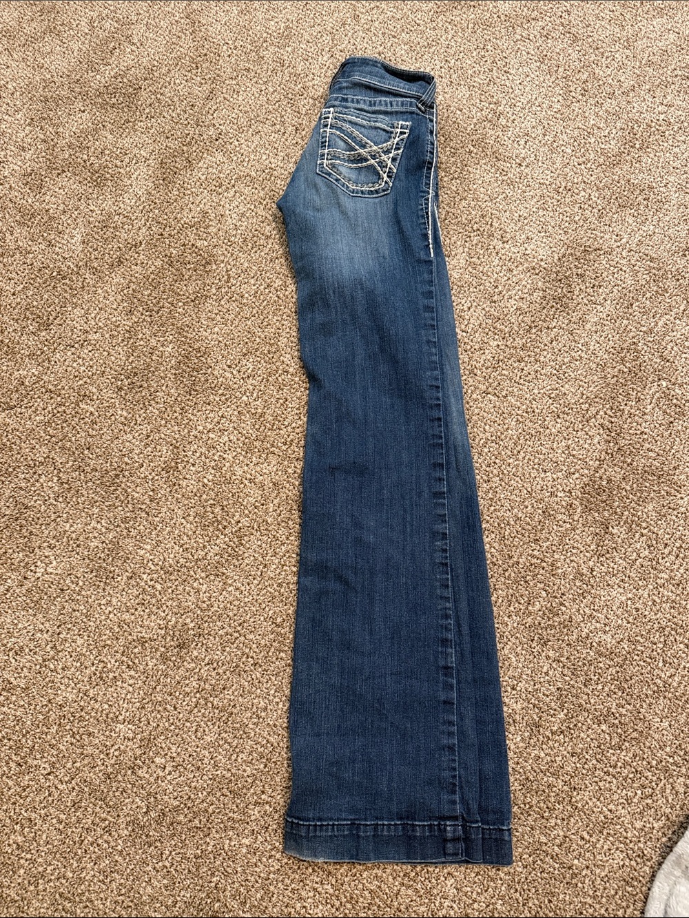 Ariat Dark Blue Flare Jeans with Contrast Pocket Stitching